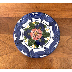 Vtg. Hand Painted Wall Plate -Spanish or Talavera Style